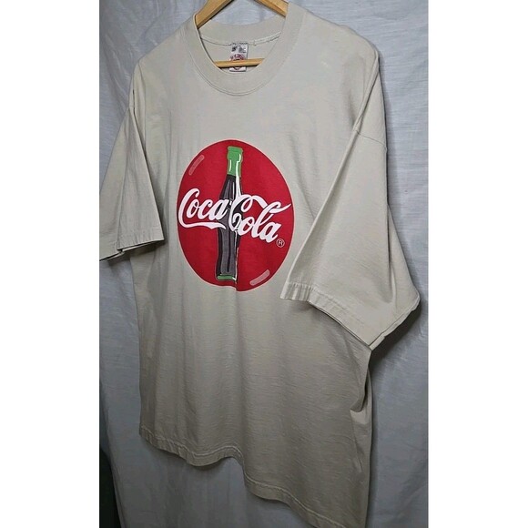 Vtg Fruit Of The Loom Coca-Cola Super Cotton T-Shirt, Men's XXL, Made In The USA - Picture 2 of 8
